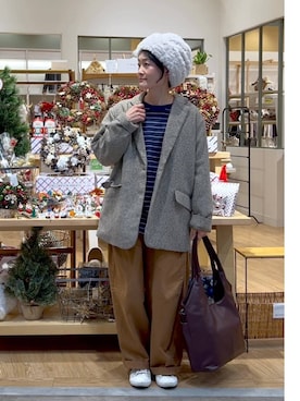 「アイテム（テーラードジャケット）」を使った、ともちんさん（レディース・153cm・40代）の秋コーディネート