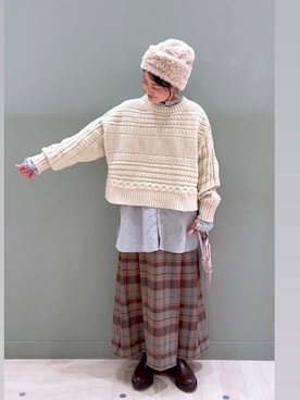 「アイテム（帽子）」を使った、ともちんさん（レディース・153cm・40代）の冬コーディネート