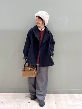 「アイテム（ピーコート）」を使った、ともちんさん（レディース・153cm）の秋コーディネート