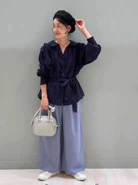 「新作」｜「アイテム（ハンチング/ベレー帽）」を使った、ともちんさん（レディース・153cm）の秋コーディネート
