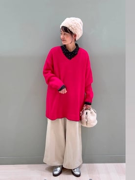 「アイテム（帽子）」を使った、ともちんさん（レディース・153cm・40代）の冬コーディネート