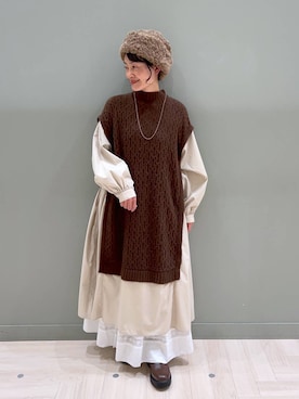 「アイテム（帽子）」を使った、ともちんさん（レディース・153cm・40代）の冬コーディネート