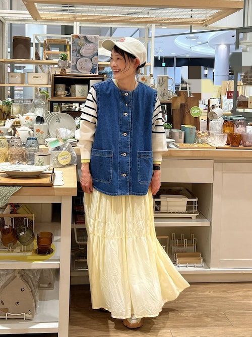 ノーカラーデニムベスト《CLIP denim》（ベスト）｜studio CLIP