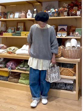 「アイテム（デニムパンツ）」を使った、ともちんさん（レディース・153cm・40代）の秋コーディネート