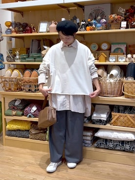 「アイテム（帽子）」を使った、ともちんさん（レディース・153cm・40代）の秋コーディネート