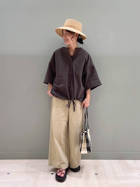 「アイテム（シャツ/ブラウス）」を使った、ともちんさん（レディース・153cm・40代）の夏コーディネート