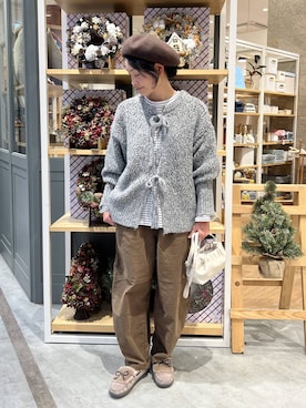 「アイテム（モカシン/デッキシューズ）」を使った、ともちんさん（レディース・153cm）の秋コーディネート