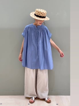 「studio CLIP（スタディオクリップ）のトングサンダル（サンダル）」を使った、ともちんさん（レディース・153cm）の夏コーディネート