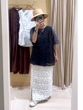 「アイテム（帽子）」を使った、ともちんさん（レディース・153cm・40代）の夏コーディネート
