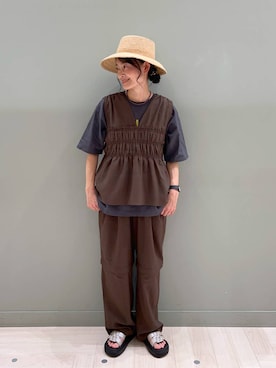 「アイテム（帽子）」を使った、ともちんさん（レディース・153cm・40代）の夏コーディネート