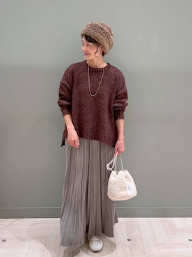 「アイテム（帽子）」を使った、ともちんさん（レディース・153cm・40代）の冬コーディネート