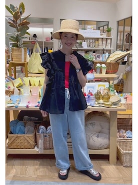 「アイテム（デニムパンツ）」を使った、ともちんさん（レディース・153cm・40代）の夏コーディネート