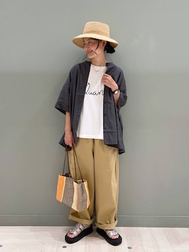 「アイテム（帽子）」を使った、ともちんさん（レディース・153cm・40代）の夏コーディネート