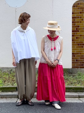 「studio CLIP（スタディオクリップ）のアイテム」を使った、ともちんさん（レディース・153cm）の夏コーディネート