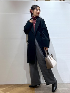 「アイテム（ピーコート）」を使った、だーちゃまさん（レディース・158cm）の秋コーディネート