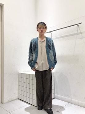 「SENSE OF PLACE by URBAN RESEARCH（センスオブプレイスバイアーバンリサーチ）のネップワイドダブルスラックス（スラックス）」を使った、dandayoさん（メンズ・166cm）の秋コーディネート