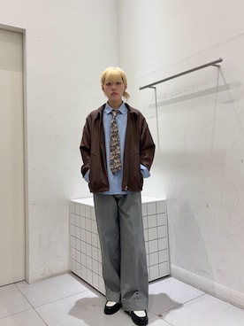 「SENSE OF PLACE by URBAN RESEARCH(センスオブプレイスバイアーバンリサーチ)の『イージーケア/速乾/接触冷感』コンフォートレギュラーカラーシャツ(シャツ/ブラウス、ブルー系)」を使った、dandayoさん(メンズ・166cm)の春コーディネート