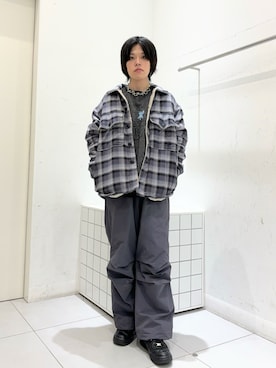 「ナイロンパンツ」｜「アイテム（ブルゾン）」を使った、dandayoさん（メンズ・166cm）の冬コーディネート