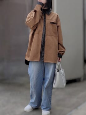 「Ameri（アメリ）のアイテム（デニムパンツ）」を使った、hina1229tymさん（レディース・158cm）の春コーディネート