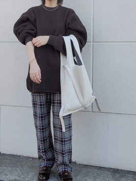 「Ameri（アメリ）のアイテム（トートバッグ）」を使った、hina1229tymさん（レディース・158cm）の冬コーディネート
