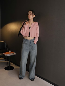 「リブニット」｜「アイテム（その他アウター）」を使った、Ulyssesさん（レディース・163cm）の冬コーディネート