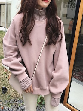 「タートルネック」｜「アイテム（スウェット）」を使った、Ulyssesさん（レディース・158cm）の冬コーディネート