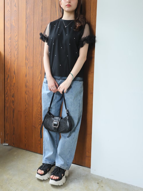 セール】ビジューチュールレイヤードTシャツ（Tシャツ