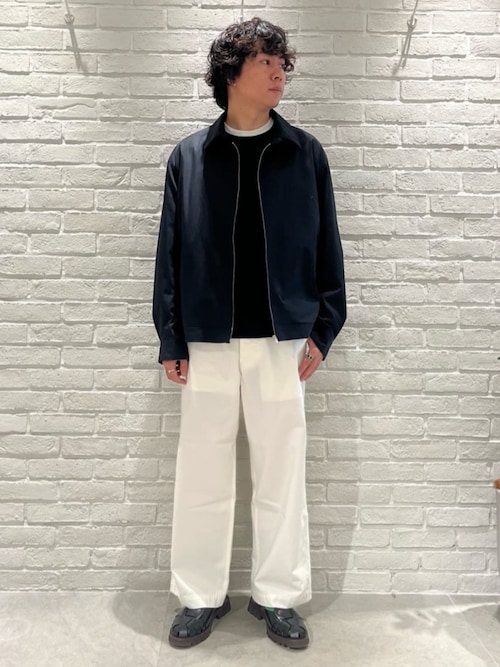 洗える】WILLOW / アシンメトリーレースクルーネックニット
