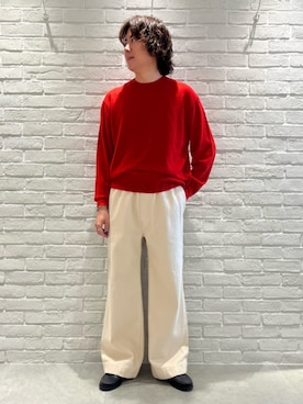 「クルーネックニット」｜Abe_TOMORROWLANDさん（メンズ・173cm）の秋コーディネート