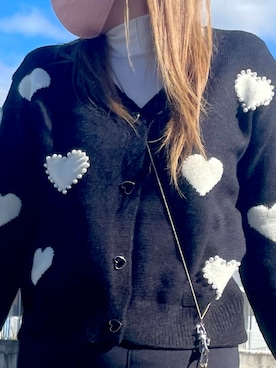 「DHOLIC（ディーホリック）のアイテム（カーディガン/ボレロ）」を使った、moreschonさん（レディース・155cm）の冬コーディネート