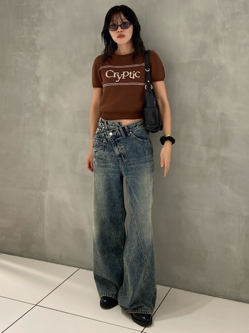 SLY ジャストウエスト スイッチング ストレートパンツ 秋服 0 J/W SWITCHING STRAIGHT PT ジャストウエスト スイッチング ストレート