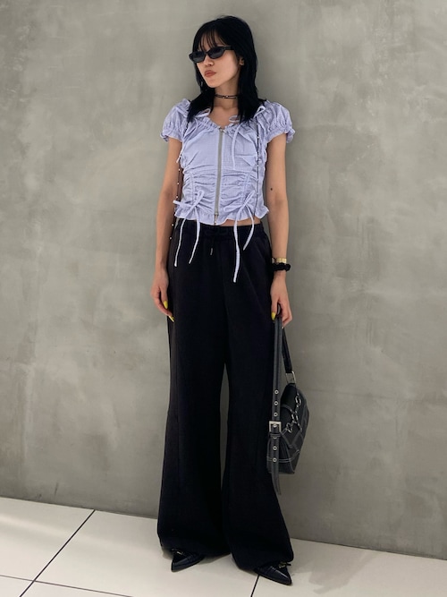 セール】FRONTZIP 2WAY TOPS フロントジップ 2ウェイ トップス 半袖