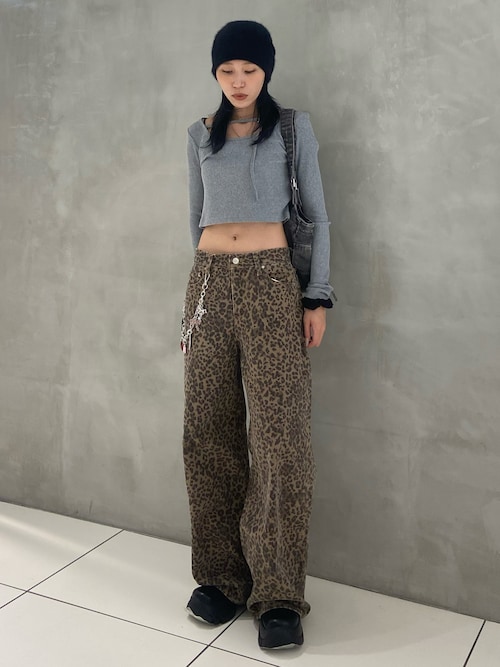 LEOPARD WIDE LEG PT-D レオパード ワイドレッグ パンツ ディー