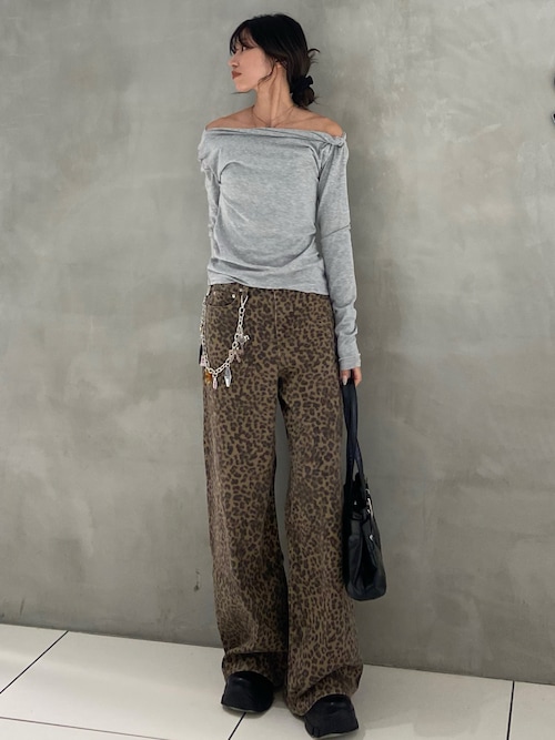 再入荷】LEOPARD WIDE LEG PT-D レオパード ワイドレッグ パンツ