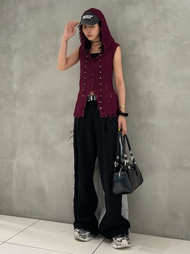 「THROW by SLY（スローバイスライ）のアイテム（帽子）」を使った、reny33さん（レディース・162cm）の夏コーディネート