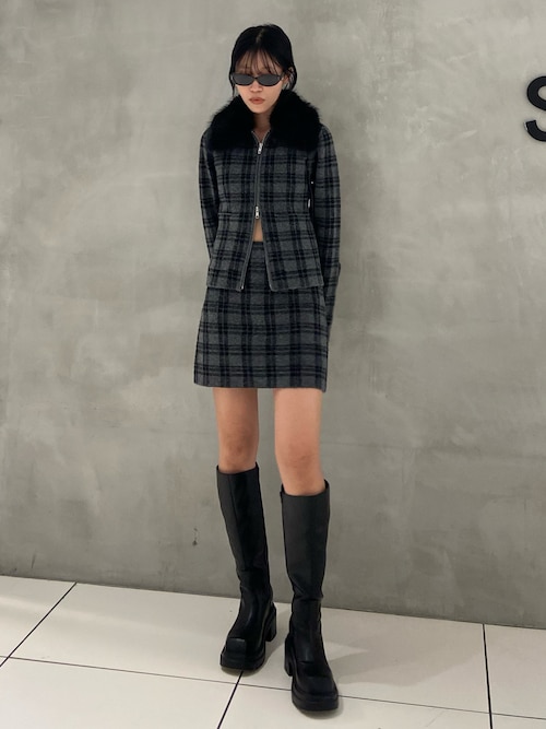 F/FUR COLLAR KNIT TOPS フェイクファー カラー ニット トップス 秋服 冬服