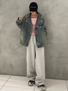 SLYのブルゾン（ブルー系）を使った人気ファッション