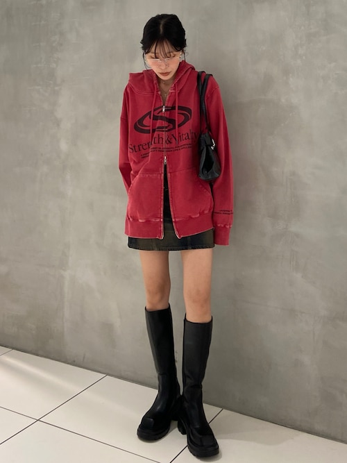 PRINT OVER HOODIE プリント オーバー フーディ パーカー 秋服