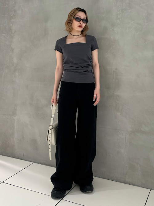 tシャツ SQUARE NECK CUT TOPS スクエアネック カット トップス 半袖 夏服 レディース セール】SQUARE NECK CUT TOPS スクエアネック カット トップス