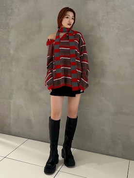 HG KNIT ASYMMETRY TOPS ハイゲージ ニット アシンメトリー トップス