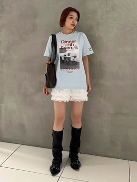 「アイテム（バッグ）」を使った、AYANEさん（レディース・155cm）の夏コーディネート