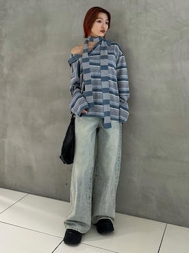 HG KNIT ASYMMETRY TOPS ハイゲージ ニット アシンメトリー トップス