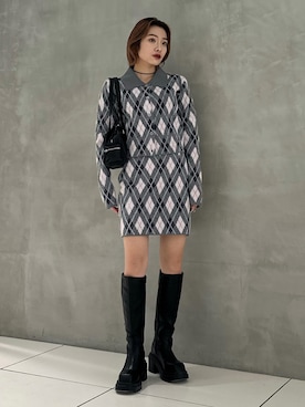 「ニットアップ」｜「アイテム（ブーツ）」を使った、AYANEさん（レディース・155cm）の秋コーディネート