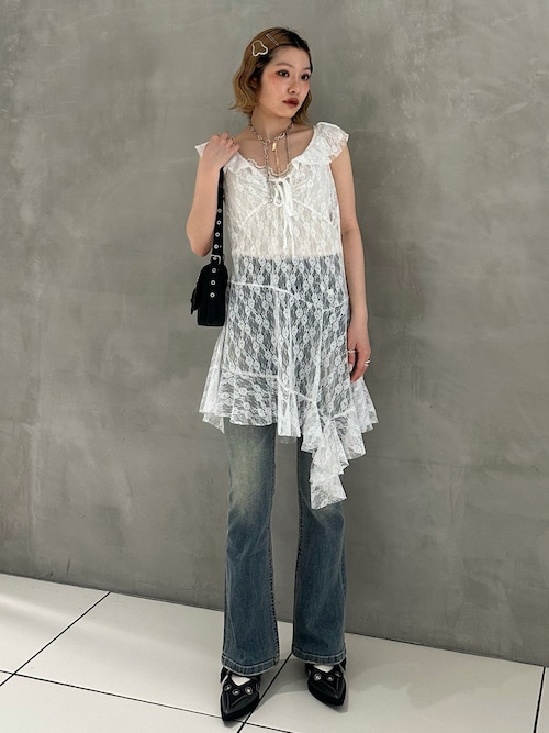 HEM DESIGN LACE FRILL L/TOPS ヘム デザイン レース フリル