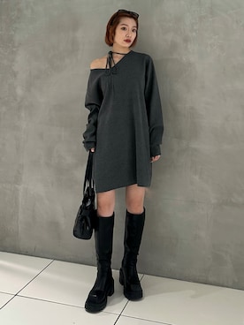 「アイテム（サングラス）」を使った、AYANEさん（レディース・155cm）の秋コーディネート