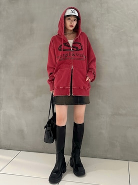 「ラフ」｜「アイテム（キャップ）」を使った、AYANEさん（レディース・155cm）の秋コーディネート