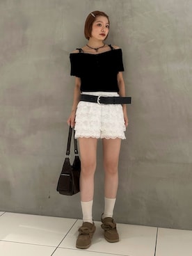 「アイテム（スラックス）」を使った、AYANEさん（レディース・155cm・20代）の夏コーディネート
