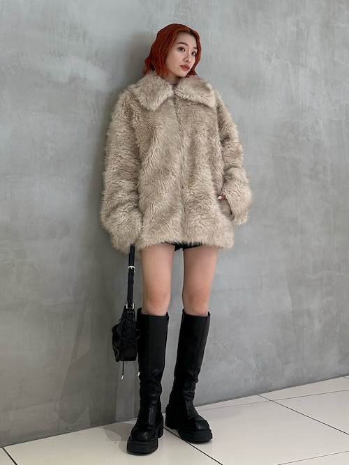 BIG COLLAR FUR COAT ビッグカラー ファーコート 秋服 冬服