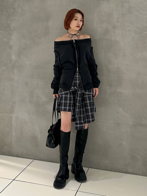 SLY オフショルダー ジッパー付き スウェット新品未使用タグ付き SLY トレーナー スウェット OFF SHOULDER SWEAT TOPS オフ