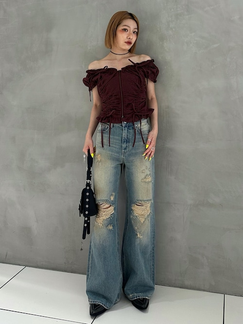 FRONTZIP 2WAY TOPS フロントジップ 2ウェイ トップス（シャツ